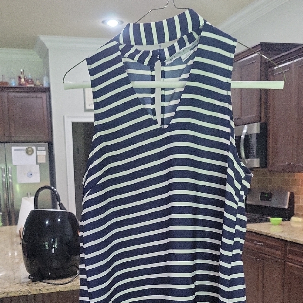 HYFVE Blue and White Cut Out Tank Top